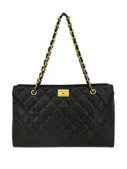 CHANEL Pre-Owned: Чёрная сумка-шоппер 