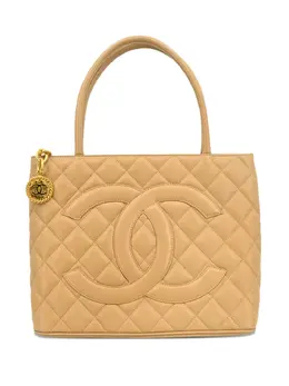 CHANEL Pre-Owned: Бежевая сумка-шоппер 