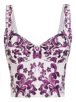 Dolce & Gabbana: Топ с принтом 