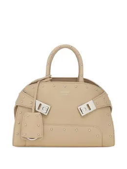 Ferragamo: Бежевая сумка-шоппер 