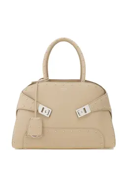Ferragamo: Бежевая сумка-шоппер 