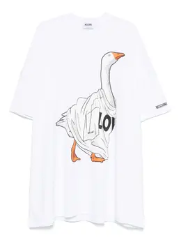 Moschino: Платье с принтом 
