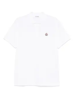 Moncler: Белое поло 