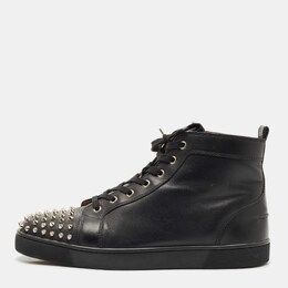 Christian Louboutin: Чёрные кроссовки  Lou Spikes