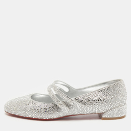Christian Louboutin: Серебристые балетки 