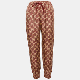 Gucci: Бордовые брюки  GG