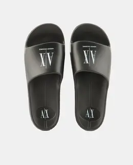 Armani Exchange: Чёрные шлёпанцы  Icon