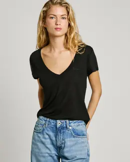 Pepe Jeans: Чёрная футболка 