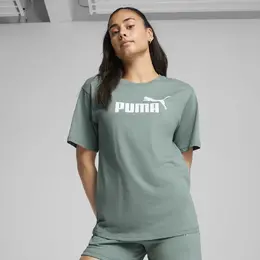 PUMA: Зелёная футболка  Ess