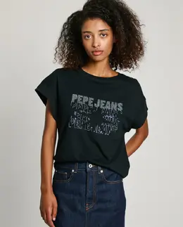 Pepe Jeans: Чёрная футболка 