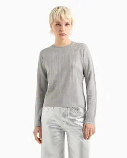 Armani Exchange: Серебристый свитер 