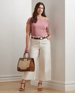 Lauren Ralph Lauren: Розовая футболка 
