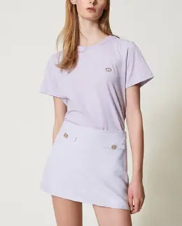 TWINSET: Фиолетовая футболка 