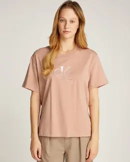 Calvin Klein Jeans: Коричневая футболка 