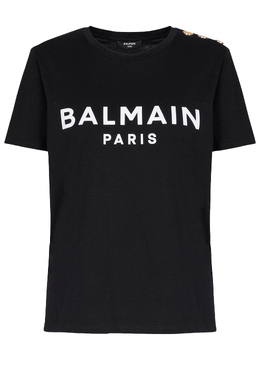 BALMAIN: Чёрная футболка 