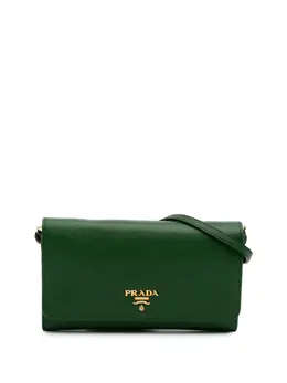 Prada Pre-Owned: Зелёный кошелёк 