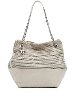CHANEL Pre-Owned: Белая сумка-шоппер 