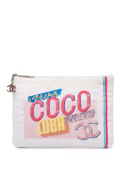 CHANEL Pre-Owned: Белый клатч 