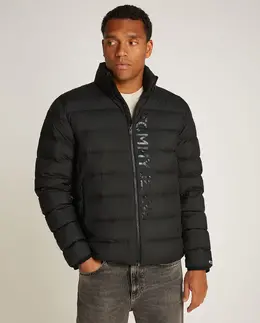 Tommy Jeans: Чёрный пуховик 