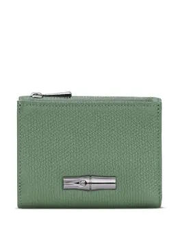 Longchamp: Зелёный кошелёк  Roseau