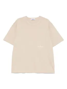 Stone Island: Бежевая футболка 