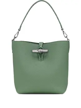 Longchamp: Зелёная сумка  Roseau