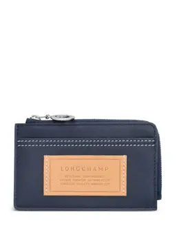 Longchamp: Синий картхолдер  Le Pliage