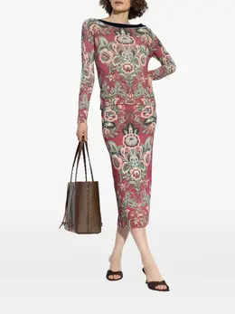 ETRO: Юбка с растительным принтом 