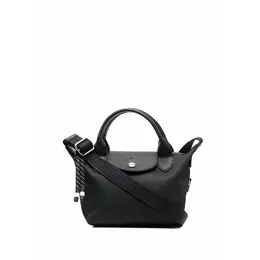Longchamp: Чёрная сумка  Le Pliage