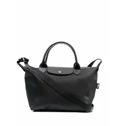Longchamp: Чёрная сумка  Le Pliage
