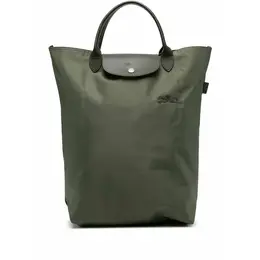 Longchamp: Зелёная сумка  Le Pliage