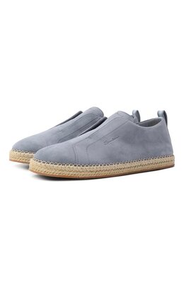 Santoni: Голубые мокасины  Cleanic