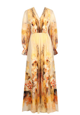 Alberta Ferretti: Коричневое платье 