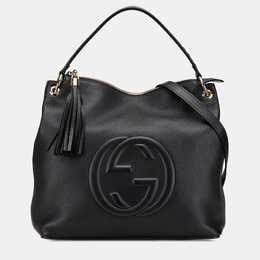 Gucci: Чёрная сумка  Soho