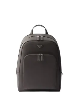 Prada: Серебристый рюкзак 