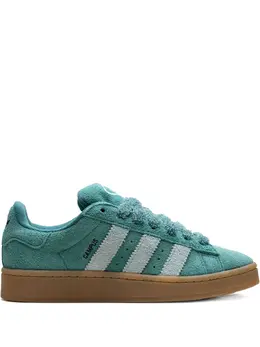 adidas: Зелёные кроссовки  Campus