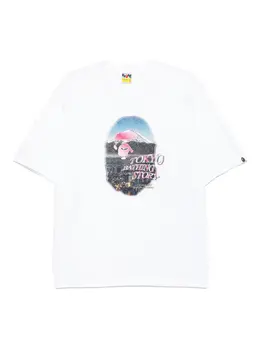 A BATHING APE®: Белая футболка 