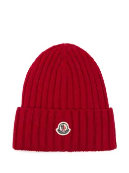 Moncler: Бордовая шапка 