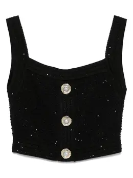 Balmain: Чёрный топ 