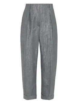 Brunello Cucinelli: Серебристые брюки 
