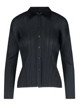 Pleats Please Issey Miyake: Чёрная рубашка 