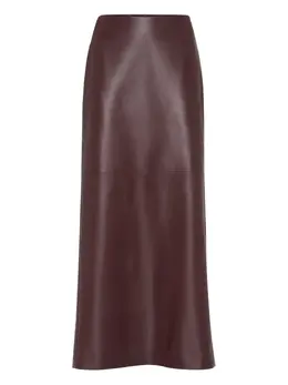 Brunello Cucinelli: Кожаная юбка 