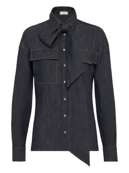 Brunello Cucinelli: Рубашка с бантом 