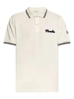Moncler: Белое поло 