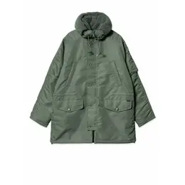 Carhartt WIP: Зелёный пуховик 