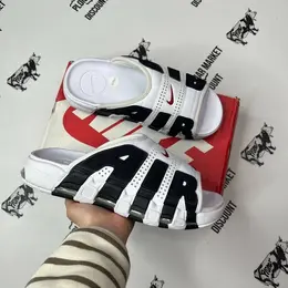 NIKE: Белые шлёпанцы  Air More Uptempo