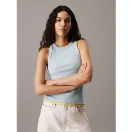 Calvin Klein Jeans: Голубой топ 