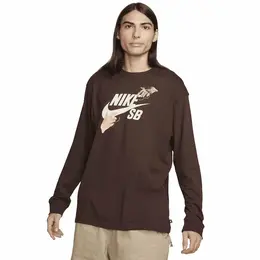 NIKE: Коричневая футболка 