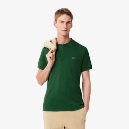 LACOSTE: Зелёное поло 