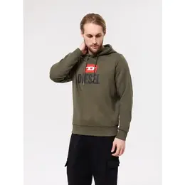 DIESEL: Толстовка цвета хаки 